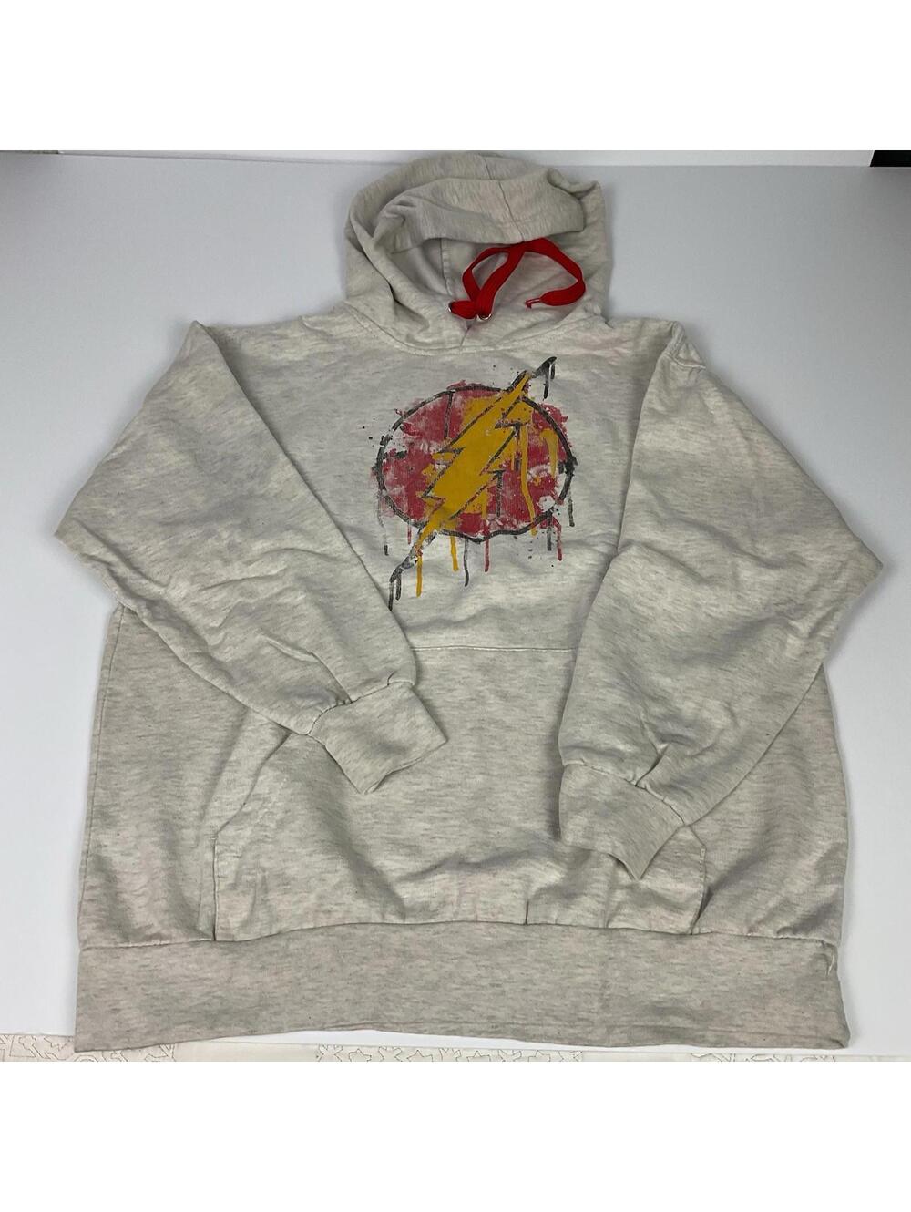 VTG DC The Flash Hoodie Men’s Large  Graphic Pullover Sweater Long Sleeve.
